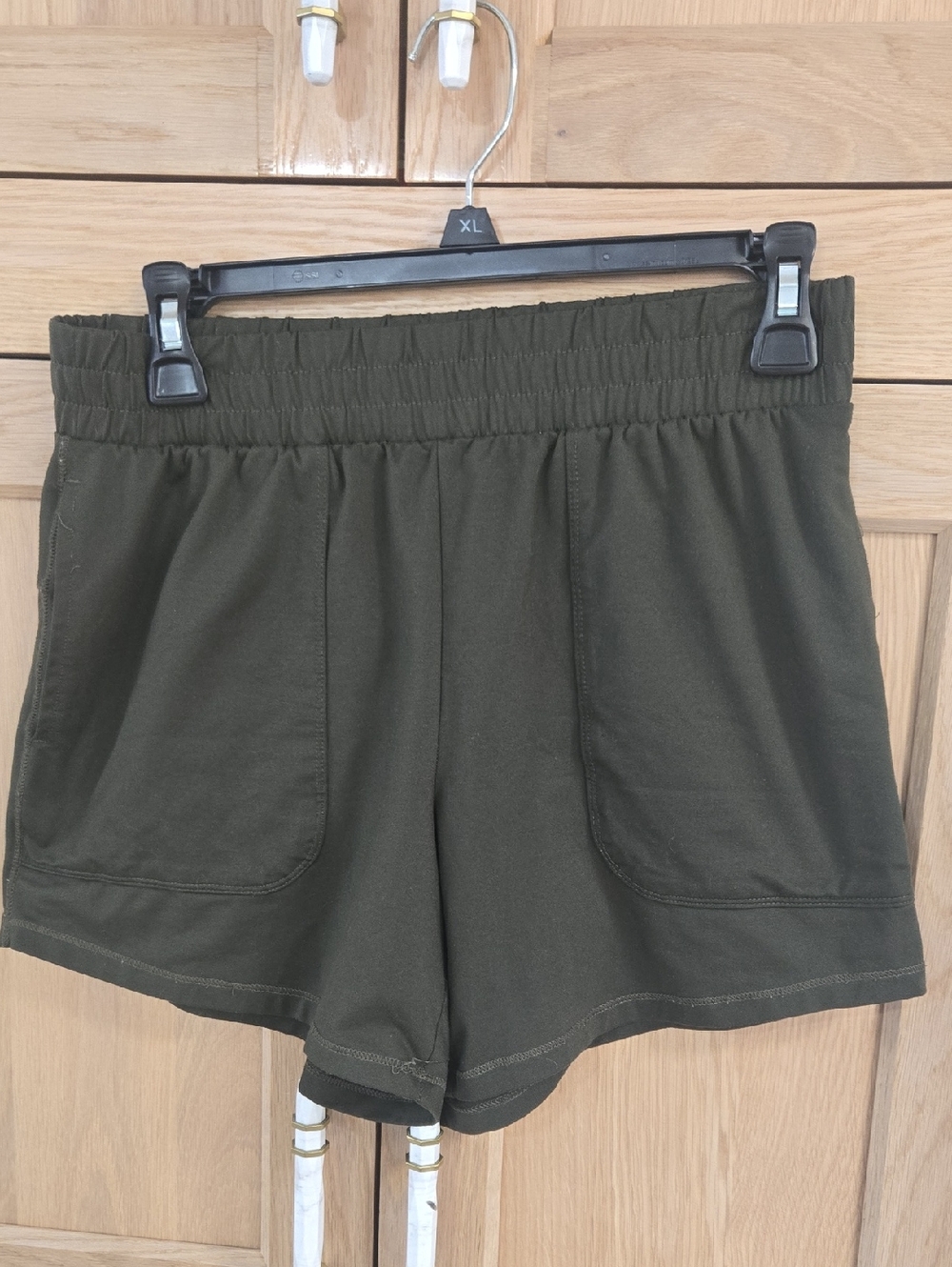 all in motion Olive Green Elastic-Waist Athletic Shorts